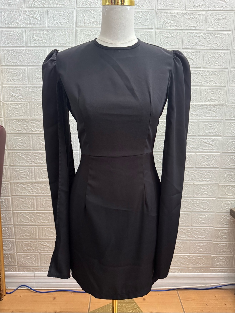 Shein Women's Elegant Cloak Sleeve Mini Cape Dress with Open Back